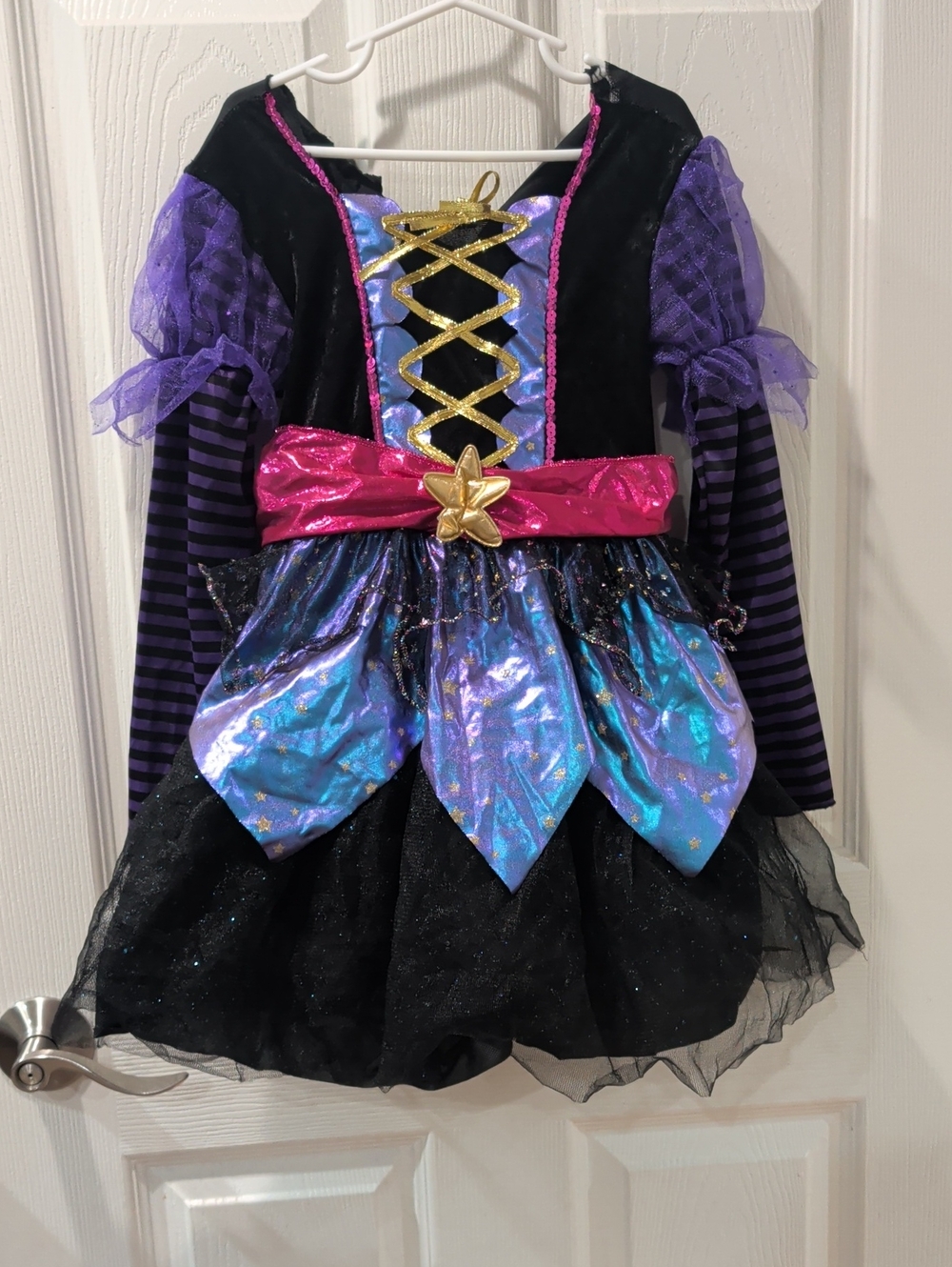 Girls Purple & Black Magical Which  Halloween Costume.